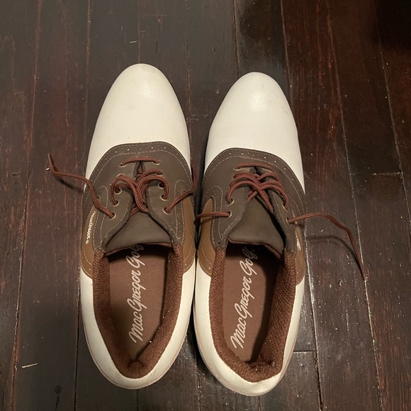 MacGregor Men’s size 10.5 White and Brown Golf Shoes - Picture 4 of 6